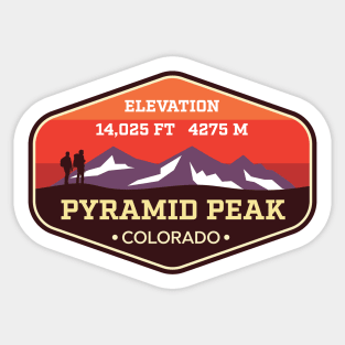 Pyramid Peak Colorado - 14ers Mountain Climbing Badge Sticker